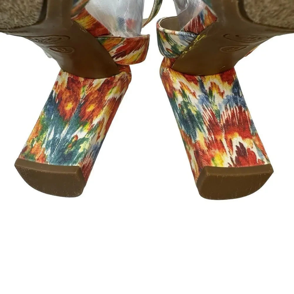 Circus Sam Edelman Multi Colored Annette Heeled Sandal Sz 9 - Picture 17 of 17